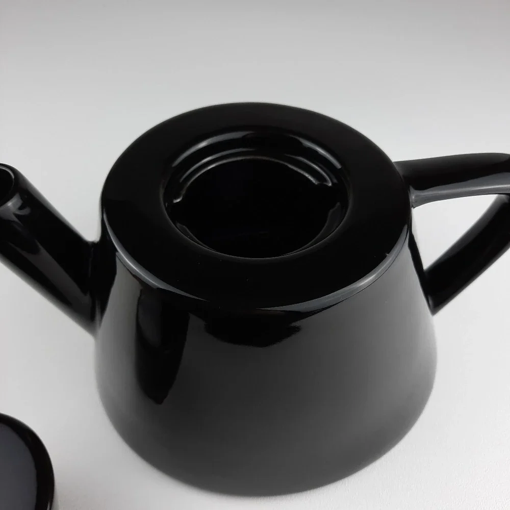 IKEA of Sweden Black Varme Teapot w/ Lid #12289 Modernist Design Black RARE EUC